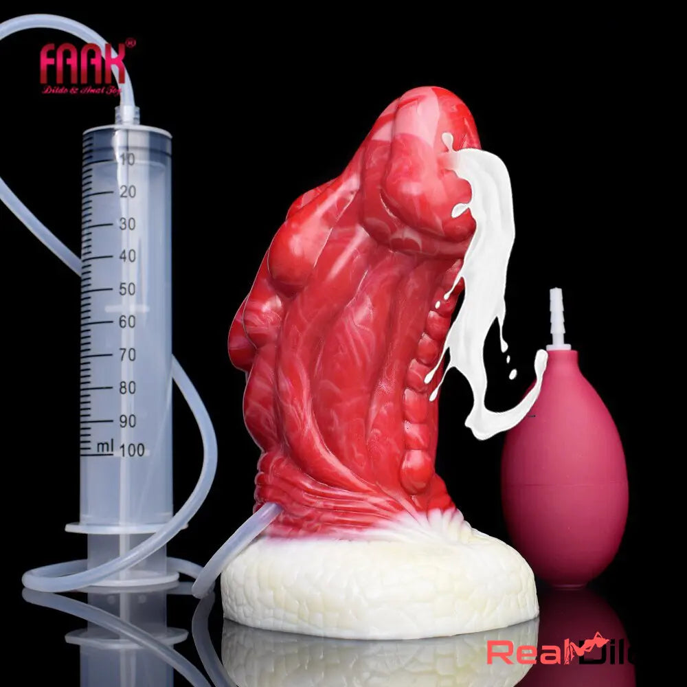 6.5in Fantasy Monster Silicone Soft Dragon Ejaculating Real Female Dildo - Real Dildo