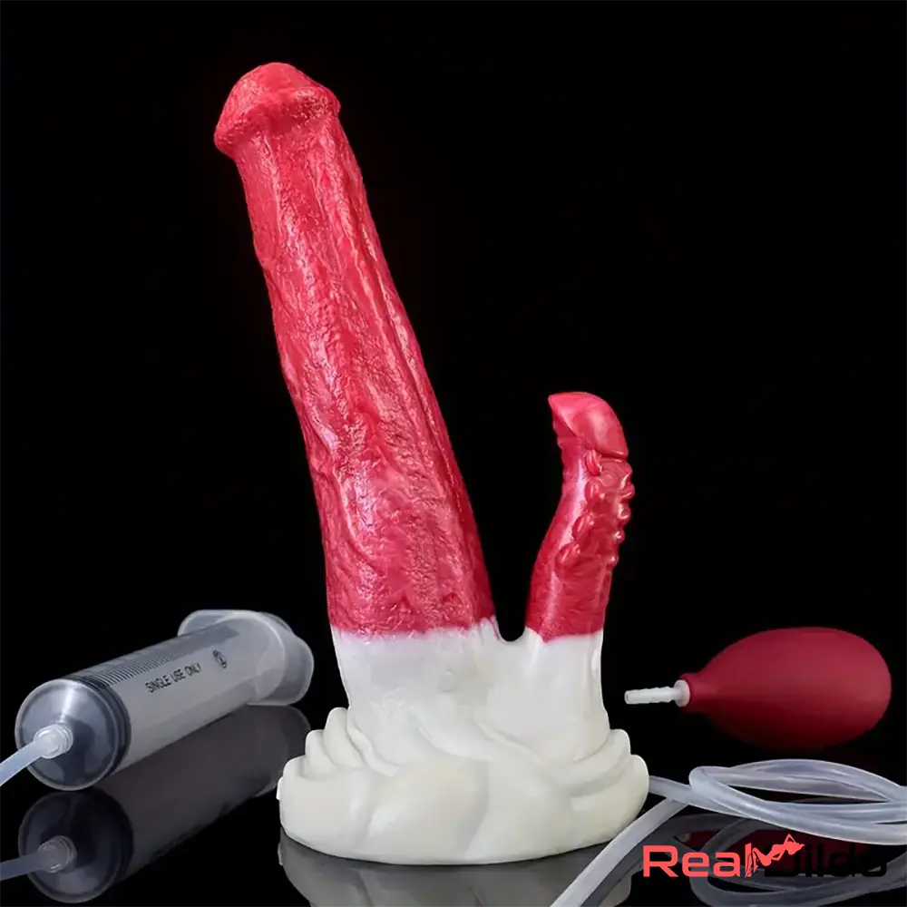 8.86in Ejaculating Big Silicone Soft Odd Dildo Vaginal Anal Love Sex Toy - Real Dildo