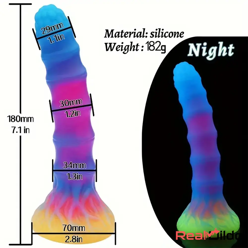 6in 6.1in 6.7in 7.1in Soft Silicone Luminous Monster Man Woman Dildo - Real Dildo