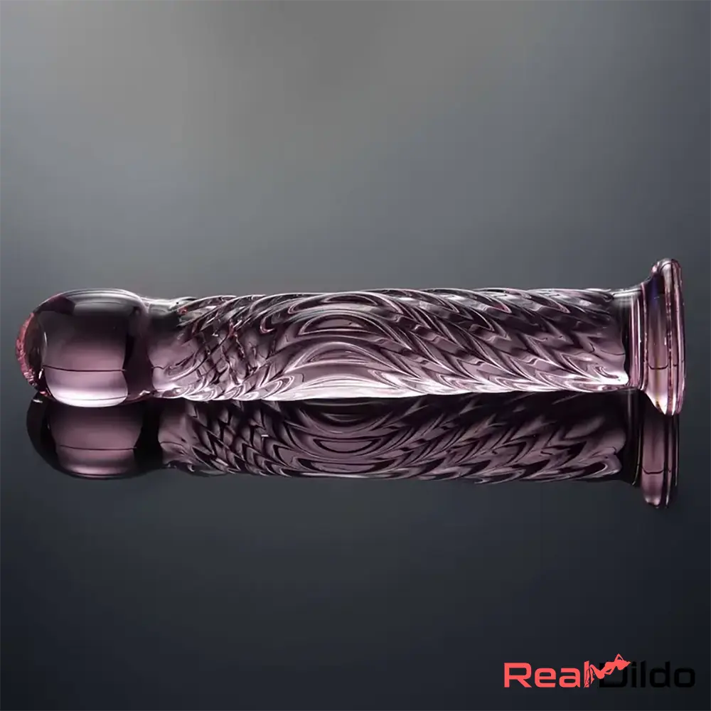 6.69in Realistic Pink Threaded Glass Dildo Anal Masturbation Sex Toy - Real Dildo