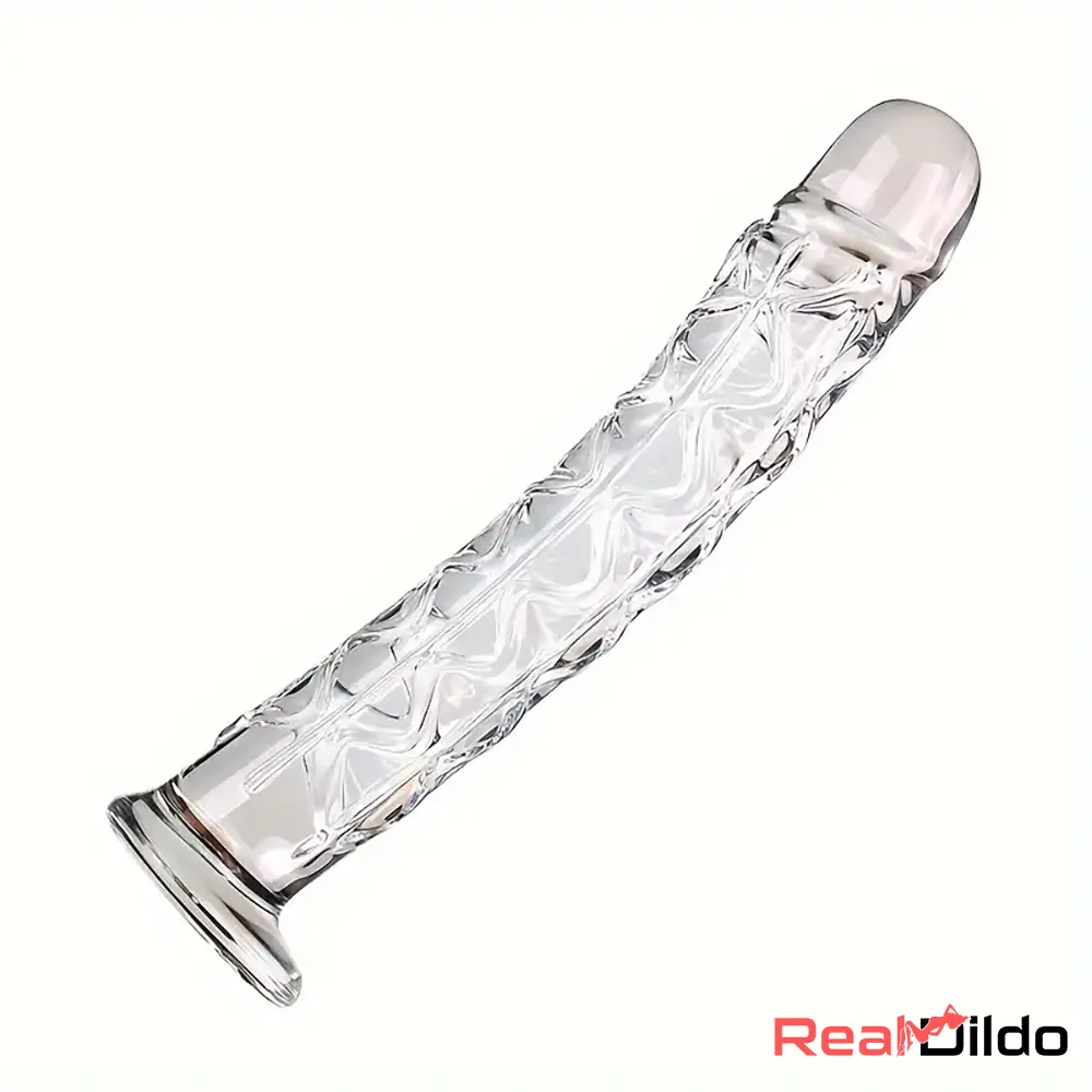 6.5in Clear Unisex Glass Crystal Dildo For Female Suction Cup Sex Toy - Real Dildo