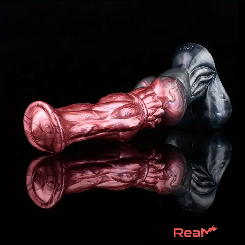 10.23in Large Animal Horse Cock Fantasy Silicone Soft Knotted Dildo