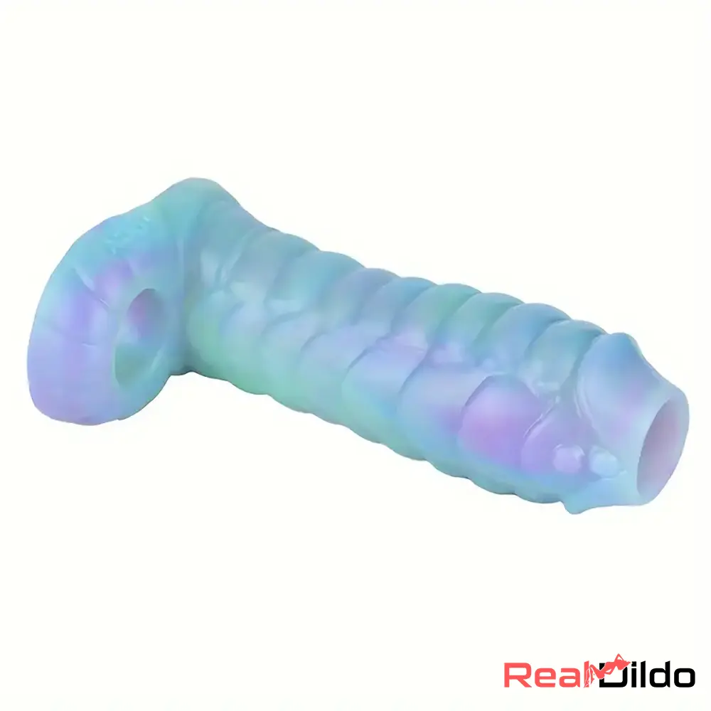 5.39in Lifelike Silicone Soft Dildo Sleeve Snake Glowing Cock Extender - Real Dildo