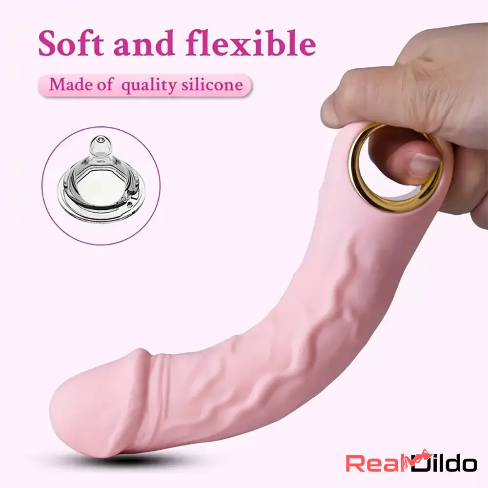 7.08in Liquid Silicone Bendable Soft Vibrating Dildo For Male Female - Real Dildo