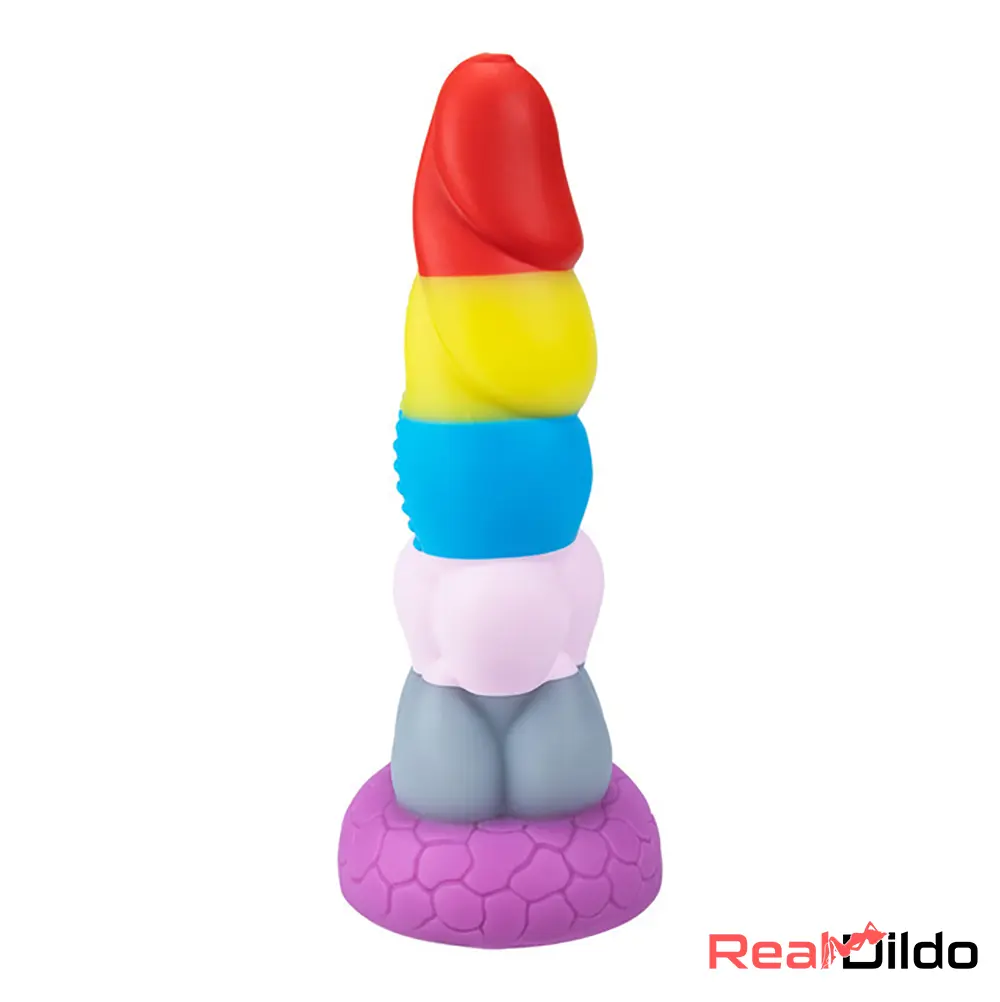 8.66in Silicone Rainbow Soft Big Dildo For Gay LGBT Adults Sex Toy