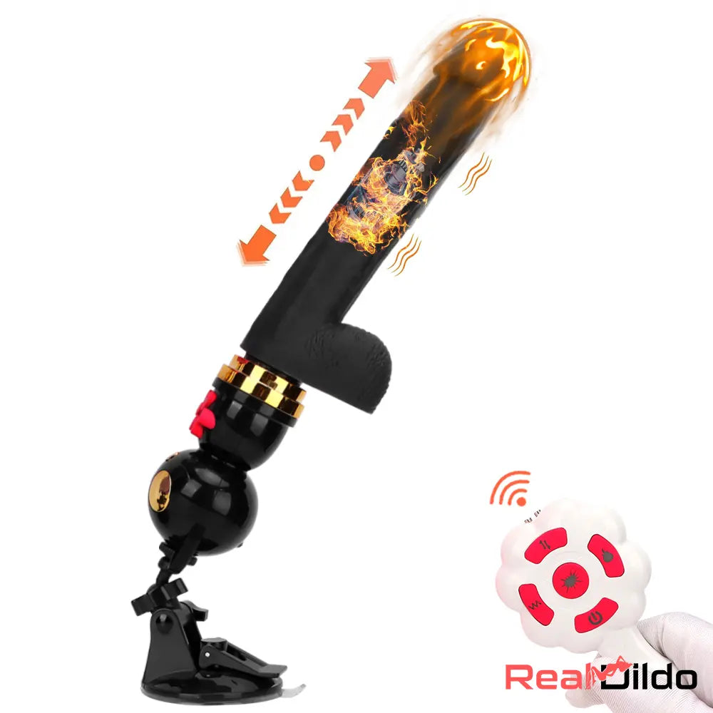 7.87in Cat Warming Thrusting Vibrating Remote Gun Sex Dildo Machine - Real Dildo