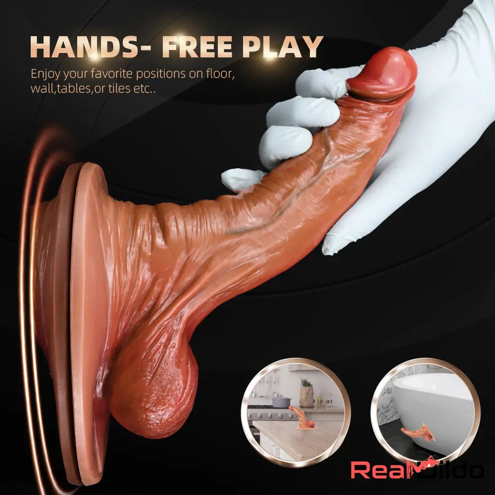 8.07in 9.25in Soft Liquid Silicone Big Real Feeling Suction Cup Lifelike Dildo - Real Dildo