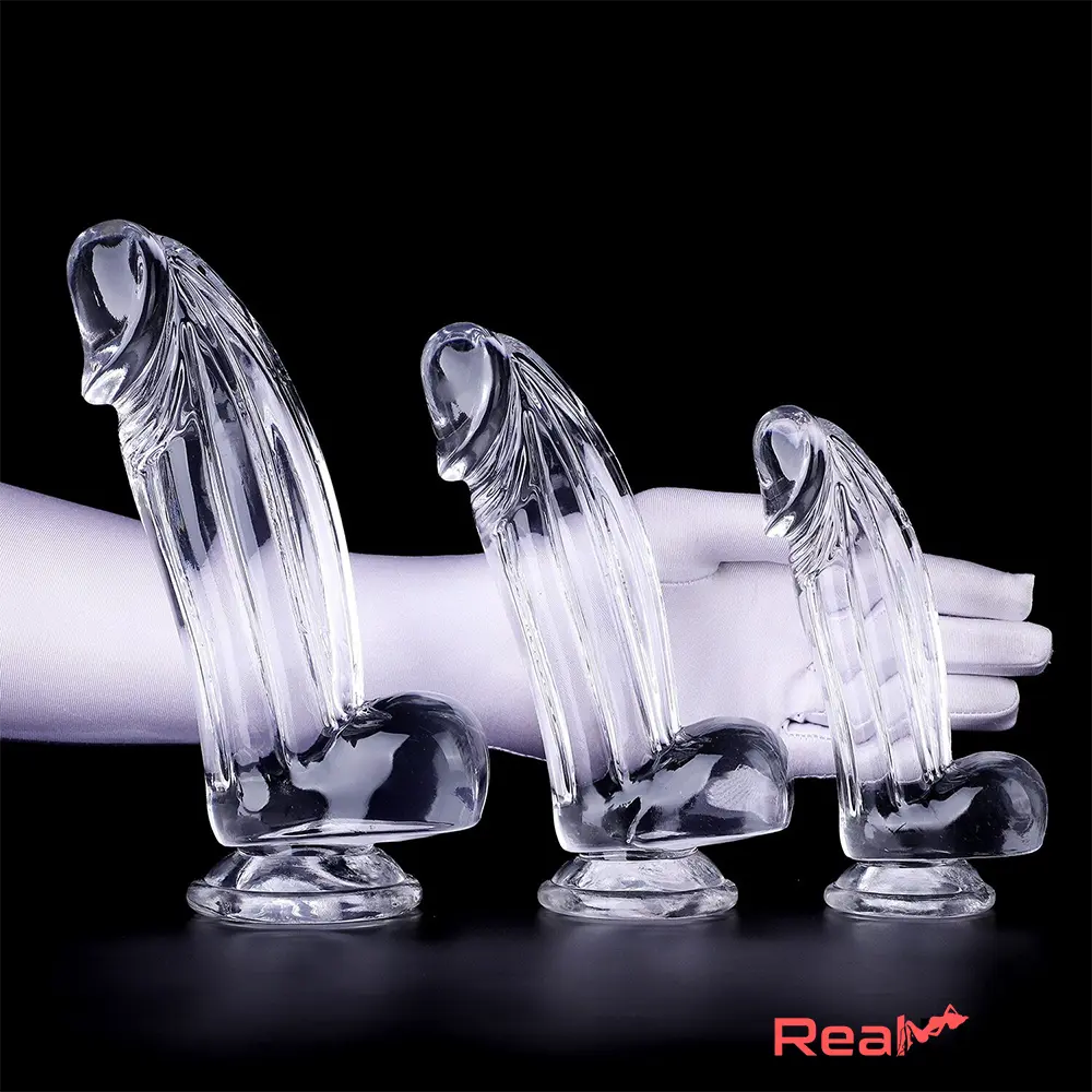 6.3in 7.28in 8.66in Realistic Clear Women Dildo For G-Spot Stimulation - Real Dildo