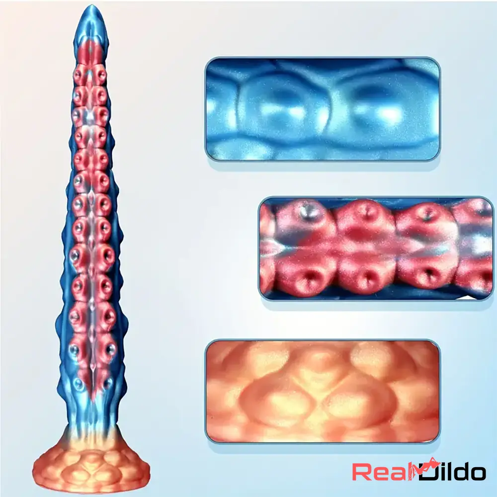 13.7in Big Long Real Tentacle Silicone Soft Big Dildo Vagina Stimulator - Real Dildo