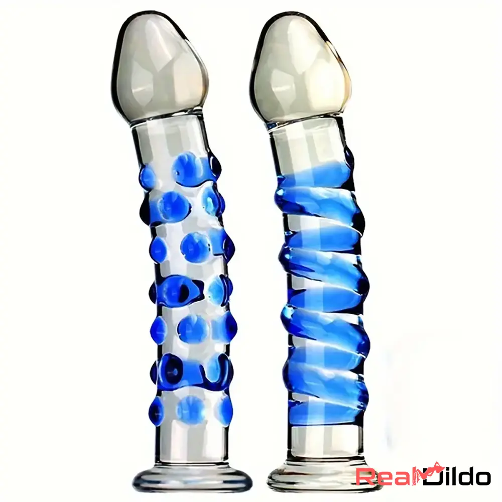 6.9in Clear Spiked Spiral Glass Dildo For G-Spot Vaginal Stimulation - Real Dildo