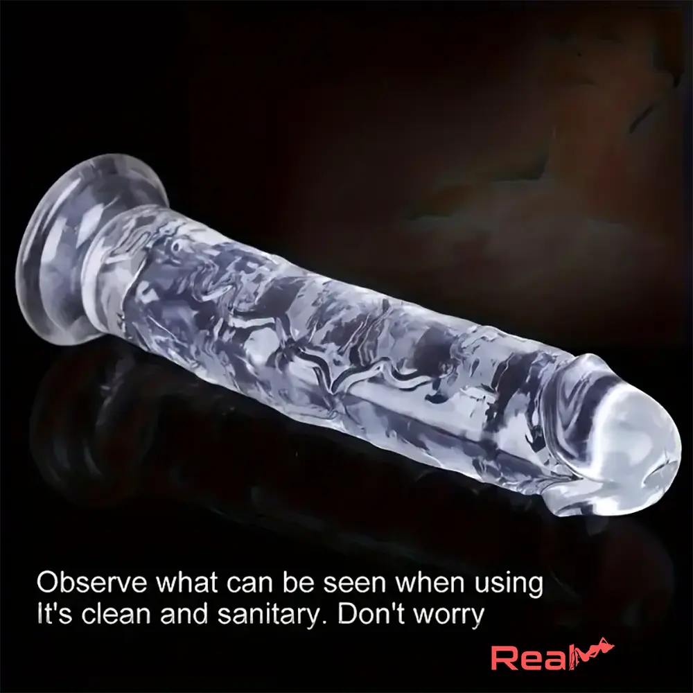 6.5in 7.68in 9.65in Clear Real Dildo For G-Spot Anus Vaginal Masturbator - Real Dildo