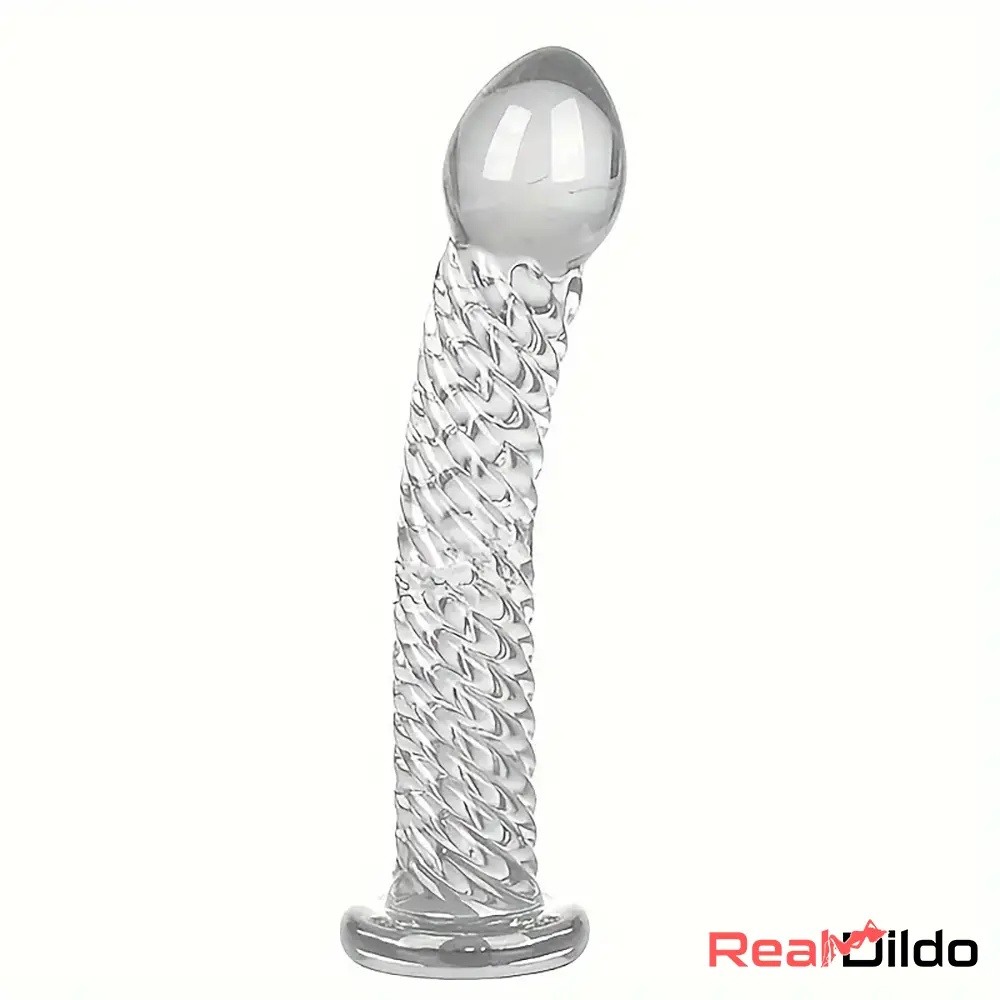 6.9in Clear Real Glass Crystal Dildo For G-Spot Male Female Masturbator - Real Dildo