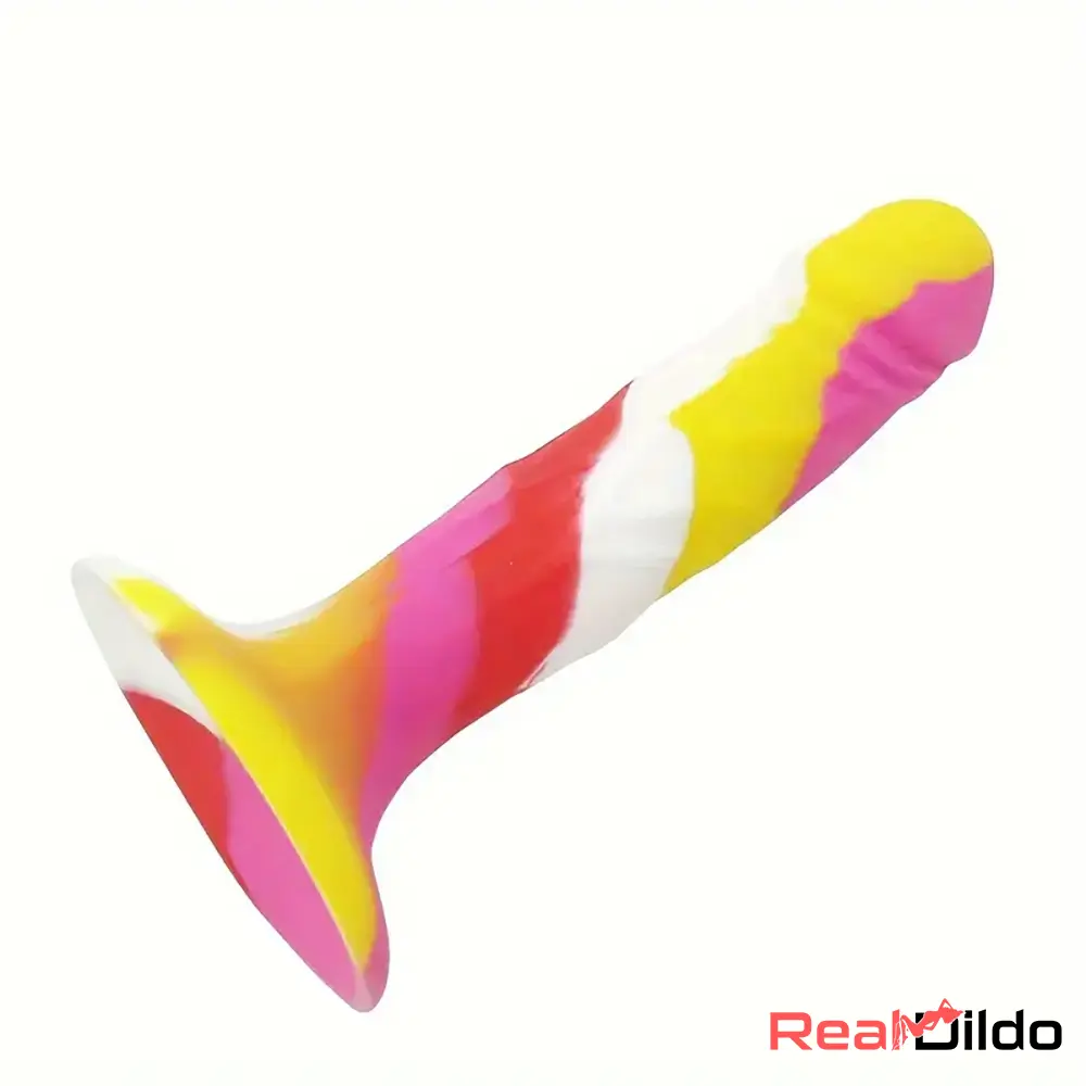 5.71in Silicone Soft Rainbow Cock Dildo For G-spot Vagina Anal Play - Real Dildo