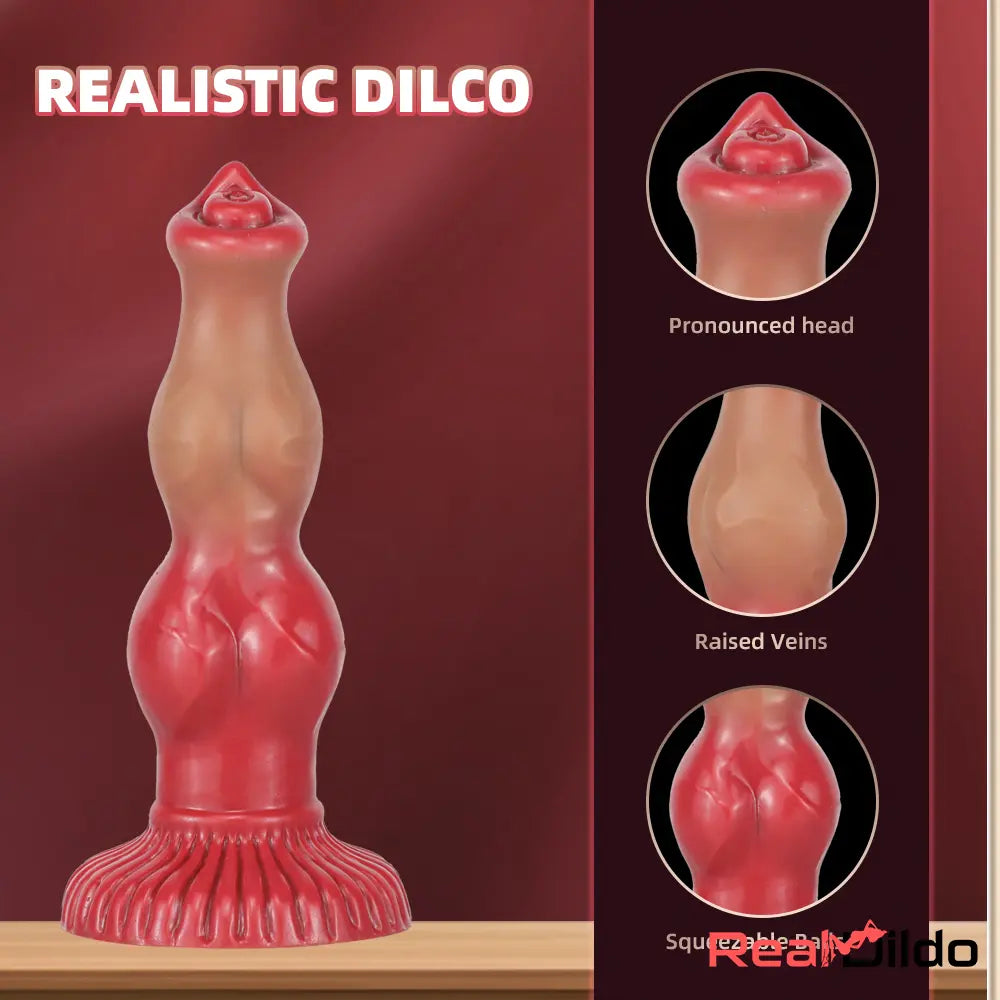 6.69in 7.48in 9.06in Silicone Fantasy Animal Dog Knot Soft Cock Dildo - Real Dildo