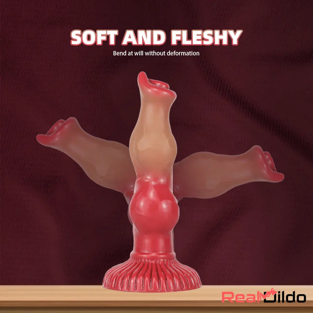 6.69in 7.48in 9.06in Silicone Fantasy Animal Dog Knot Soft Cock Dildo - Real Dildo