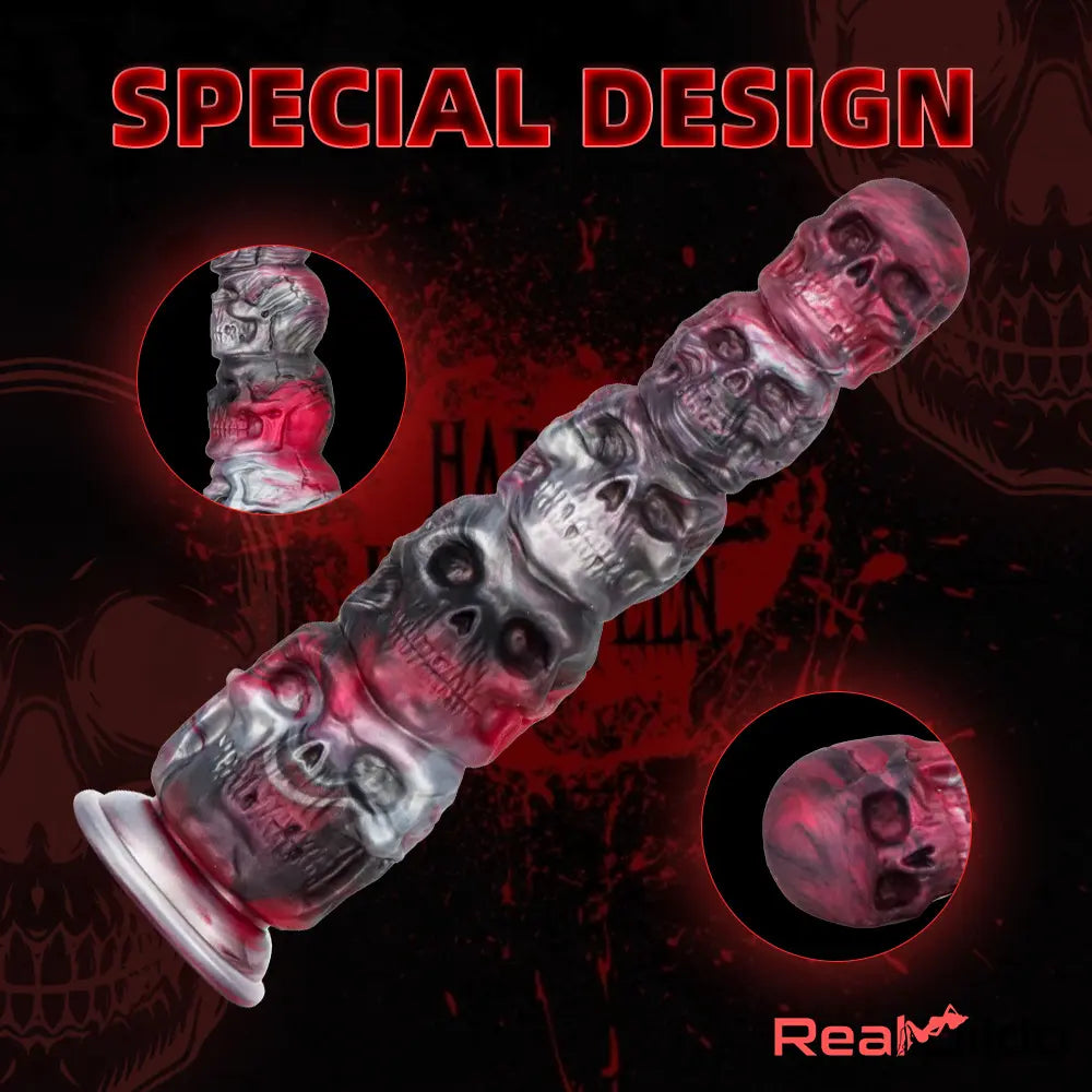 8.66in 11.85in 7.87in 11.02in Pumpkin Skull Odd Silicone Soft Halloween Dildo - Real Dildo