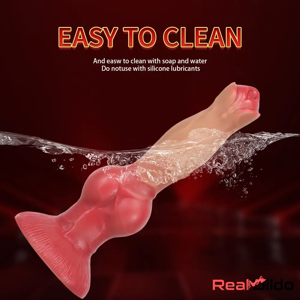 7.48in 9.45in 11.02in 12.99in Soft Silicone Large Dog Knotted Real Dildo - Real Dildo