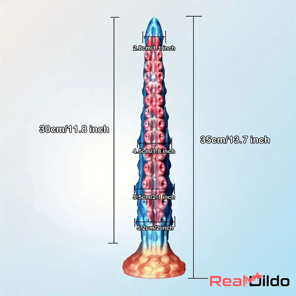 13.7in Big Long Real Tentacle Silicone Soft Big Dildo Vagina Stimulator - Real Dildo