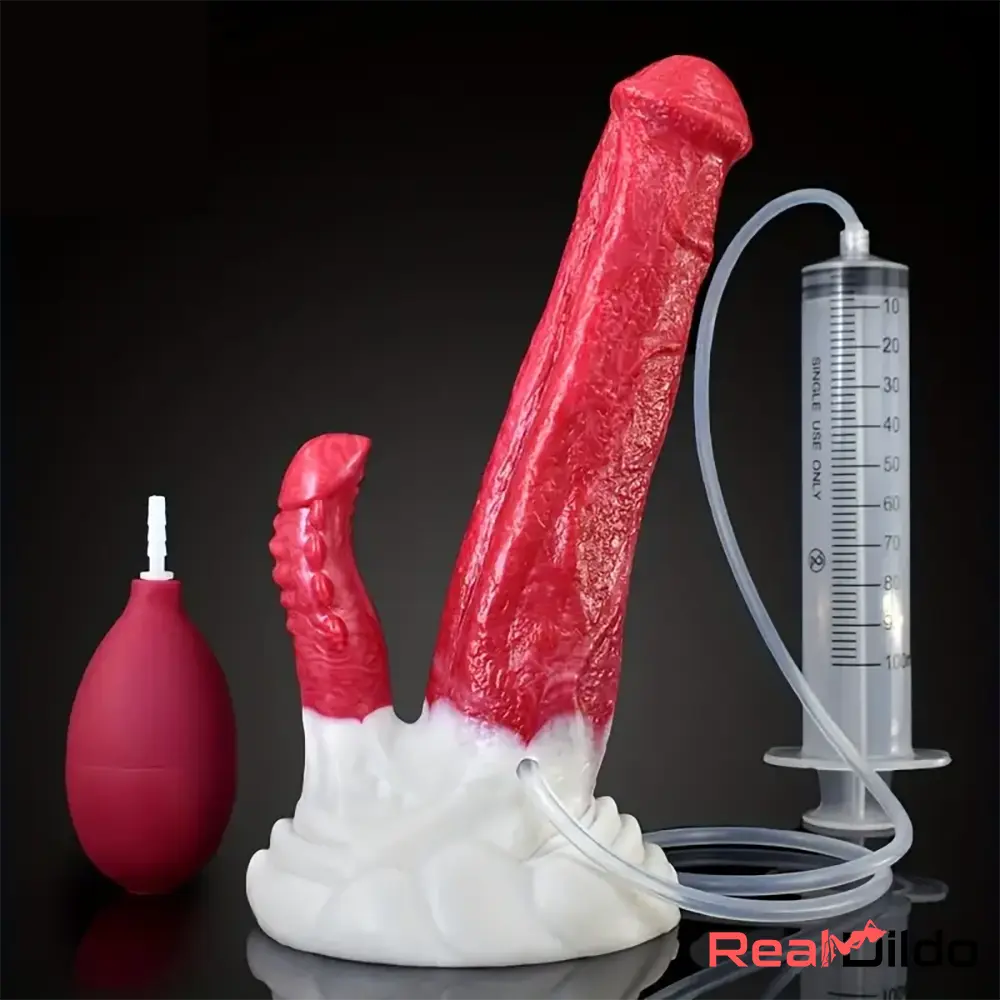 8.86in Ejaculating Big Silicone Soft Odd Dildo Vaginal Anal Love Sex Toy - Real Dildo