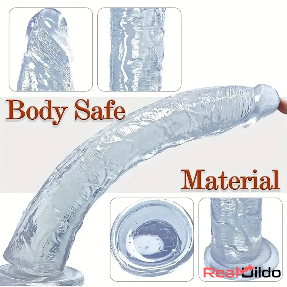 13.4in Lifelike Large Long Jelly Real G-Spot Male Dildo With Balls-Free - Real Dildo