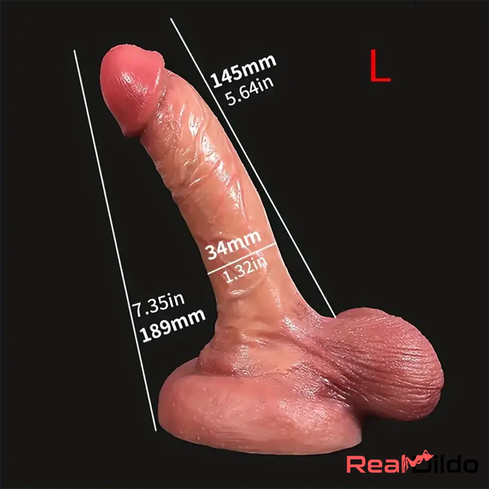 6.57in 7.35in Premium Realistic Silicone Soft Dildo Vaginal Masturbator - Real Dildo