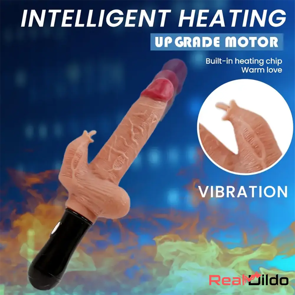 5.5in Lifelike Silicone Handle Soft Thrusting Swing Hot Vibrating Dildo - Real Dildo