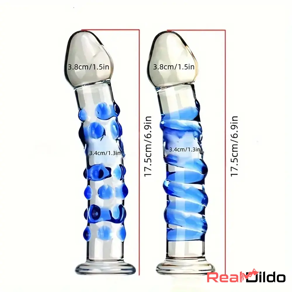 6.9in Clear Spiked Spiral Glass Dildo For G-Spot Vaginal Stimulation - Real Dildo