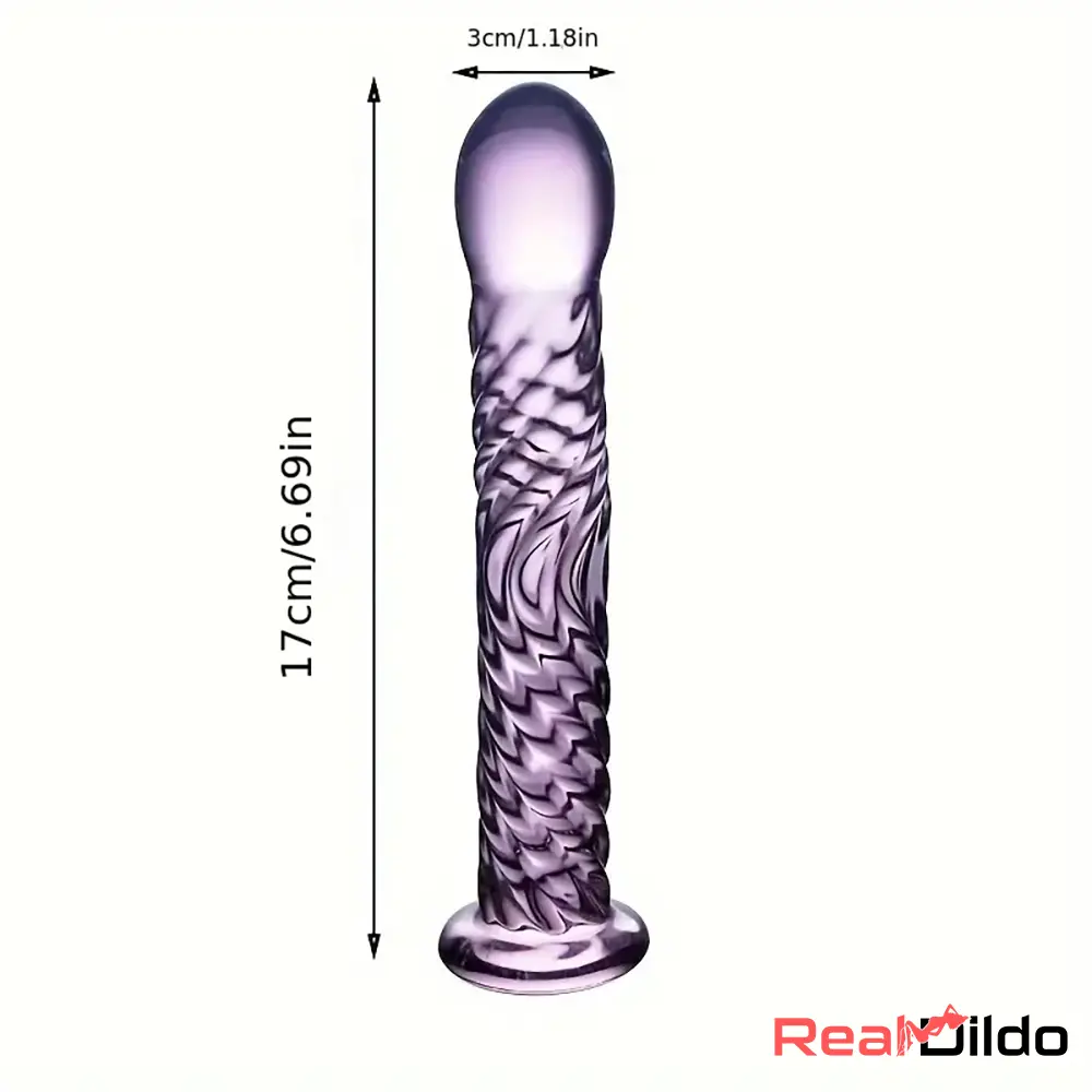 6.69in Realistic Pink Threaded Glass Dildo Anal Masturbation Sex Toy - Real Dildo