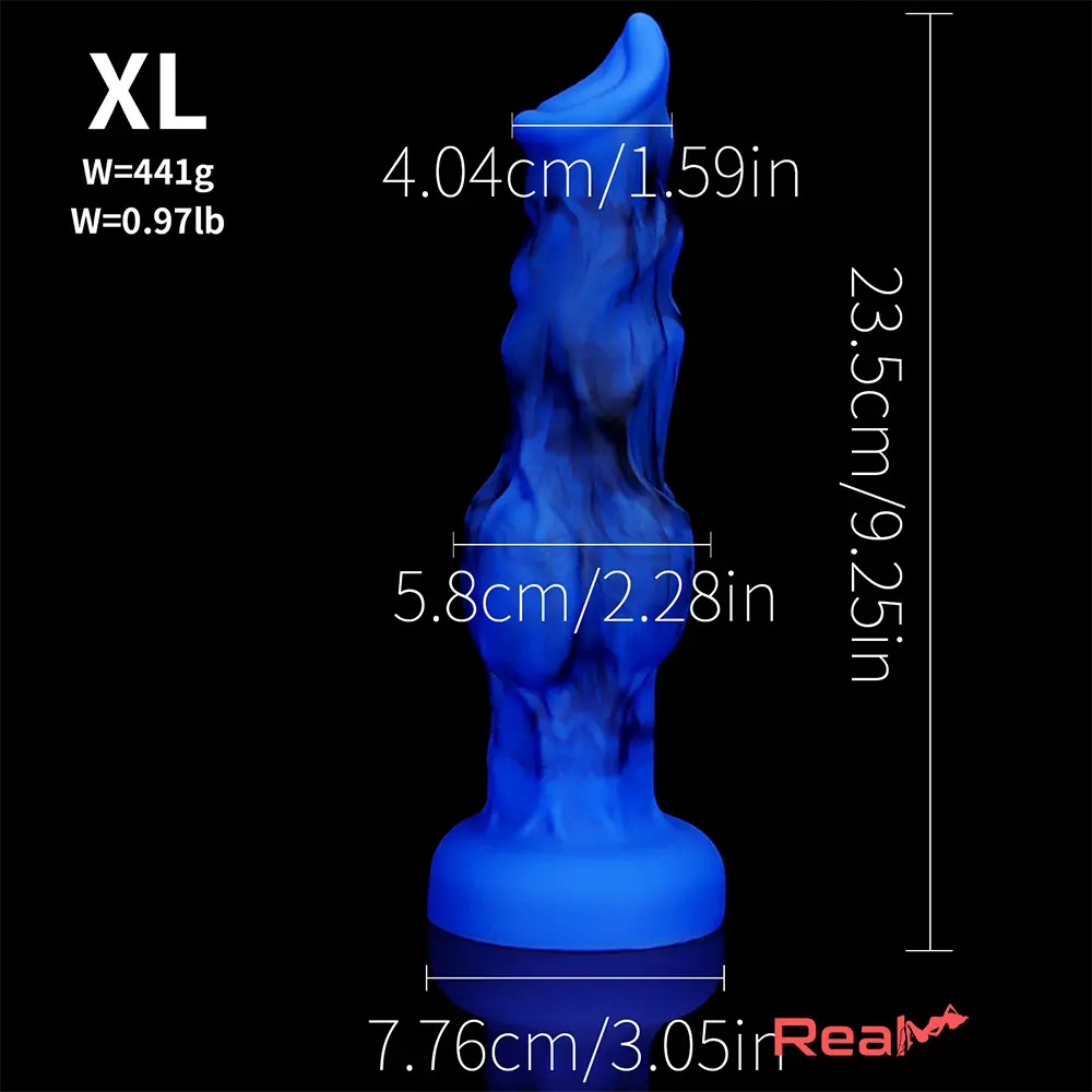 6.65in 7.63in 8.3in 9.25in 10.03in Fantasy Dog Cock Knot Big Real Dildo - Real Dildo