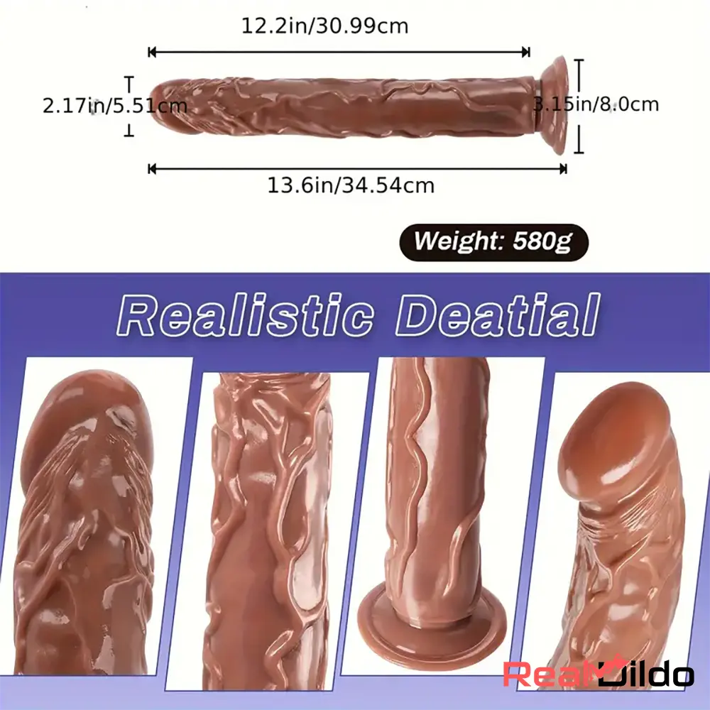 13.6in Soft Real Silicone Big Long Dildo For G Spot Masturbator Sex Toy - Real Dildo