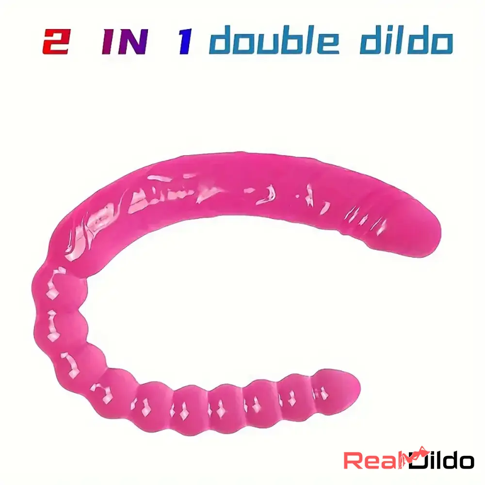 17.72in Extra Long Double Heads Men Women Gay Cock Dildo With Beads - Real Dildo