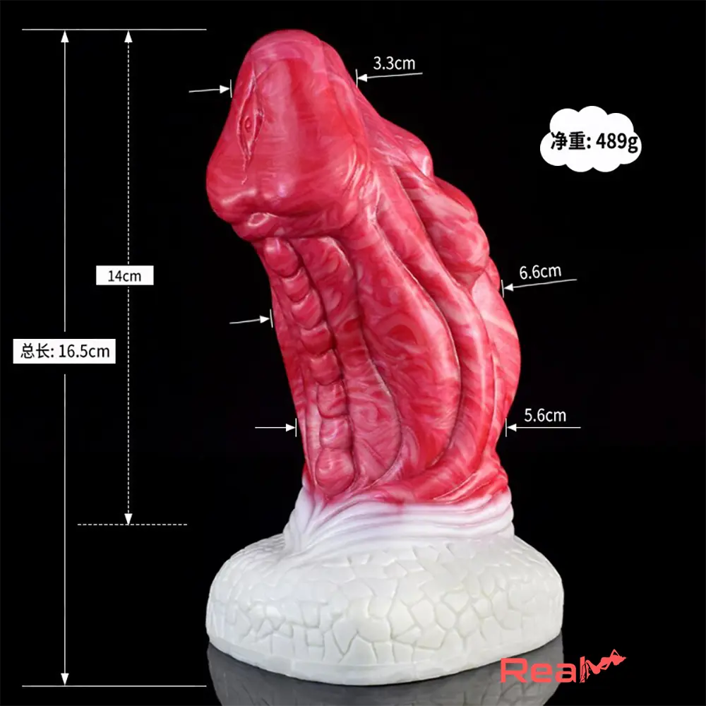 6.5in Fantasy Monster Silicone Soft Dragon Ejaculating Real Female Dildo - Real Dildo