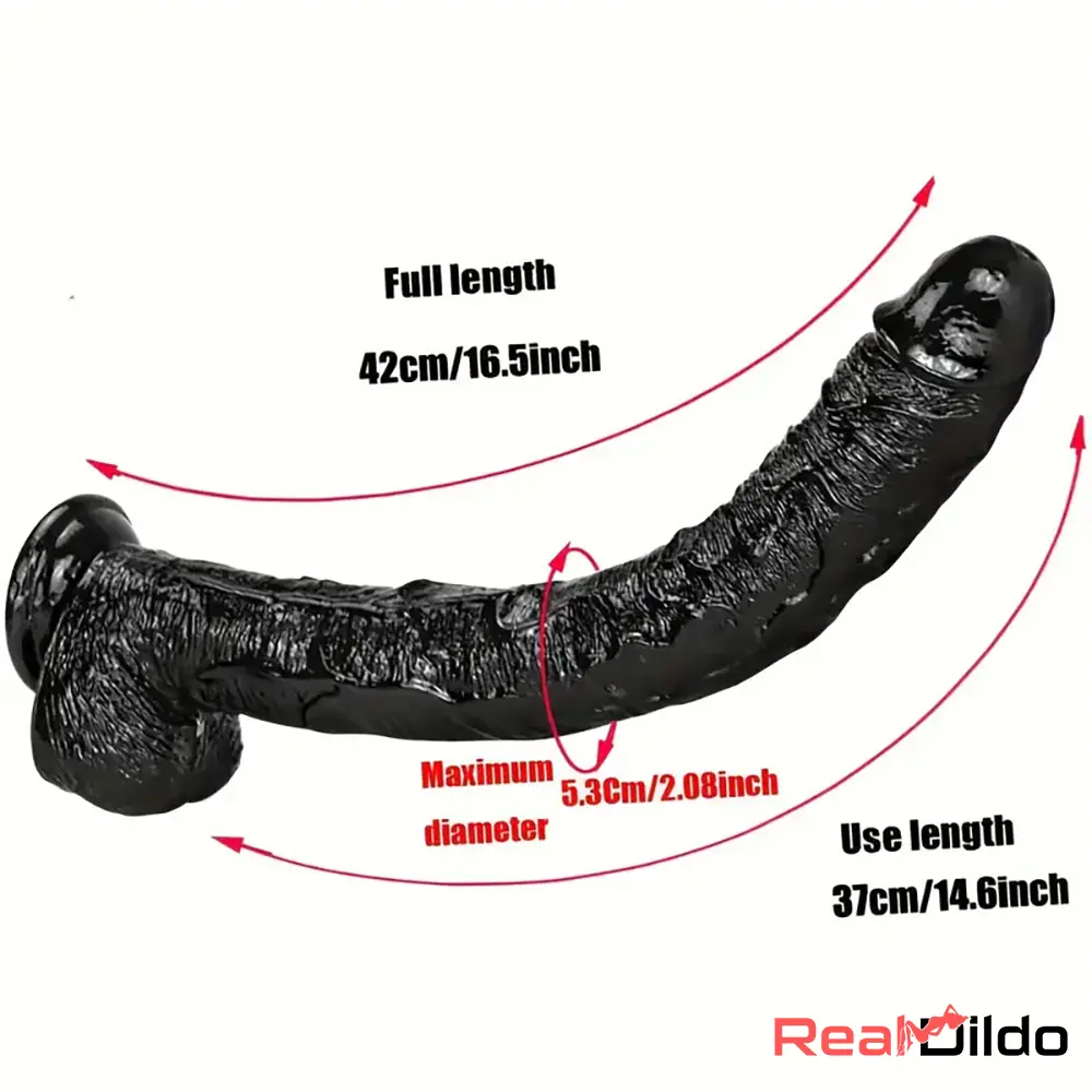 16.5in Realistic Large Long Black Anal Dildo For Male Female Vagina Anus - Real Dildo