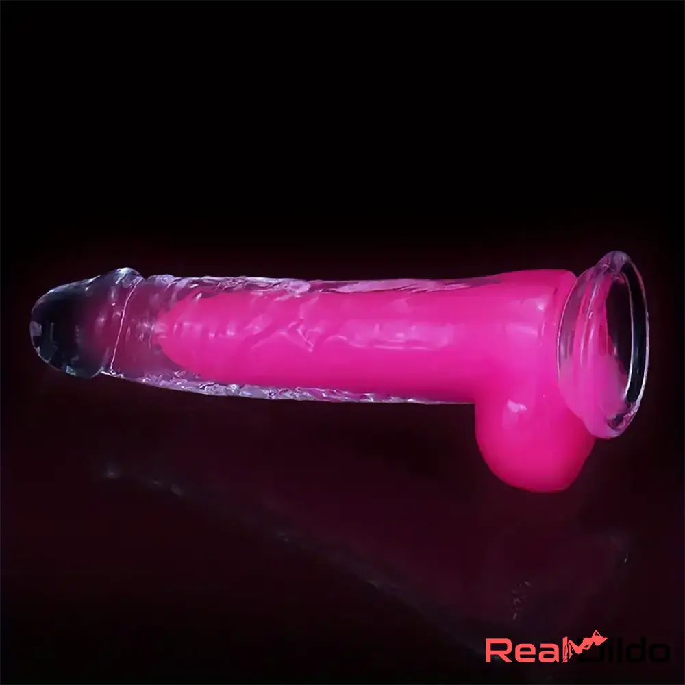 6.5in 7.3in 8.26in 9.44in Luminous Glowing Crystal Soft Double-Layer Dildo - Real Dildo