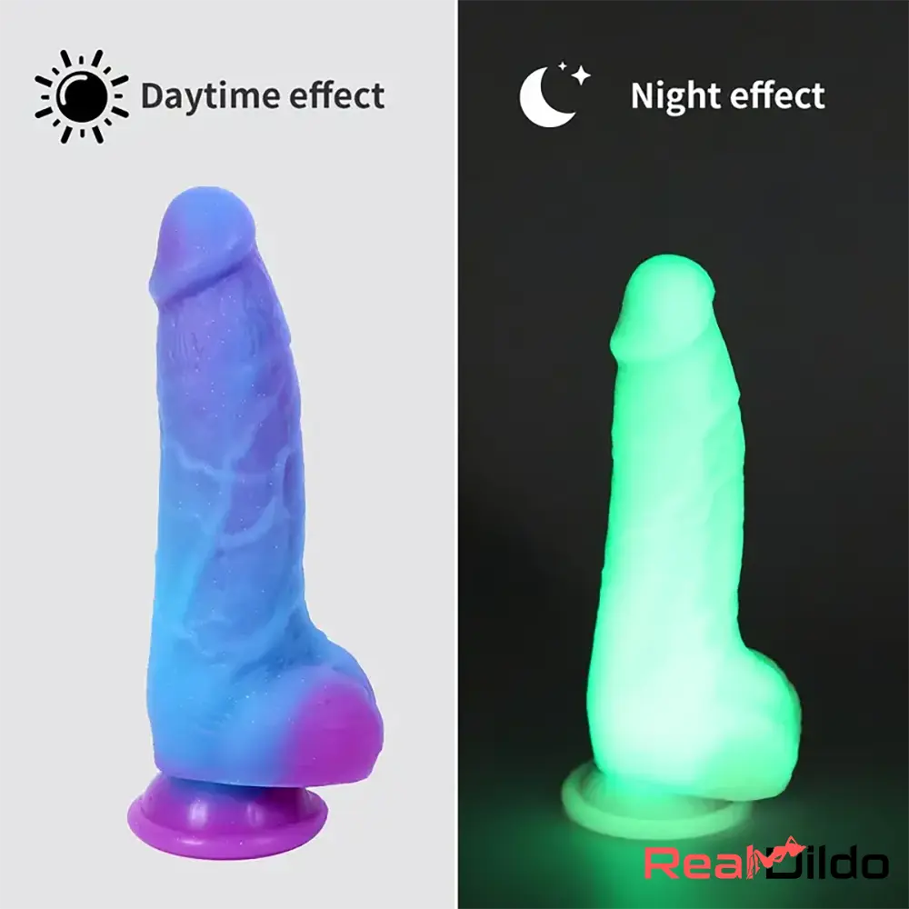 7.4in Unisex Soft Flexible Silicone Luminous Dildo Adult Toy For Couples - Real Dildo