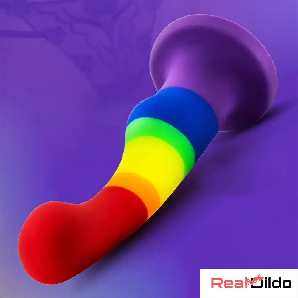 5.83in Unisex Silicone Soft Rainbow Dildo Sex Toy For LGBT Adult Love - Real Dildo