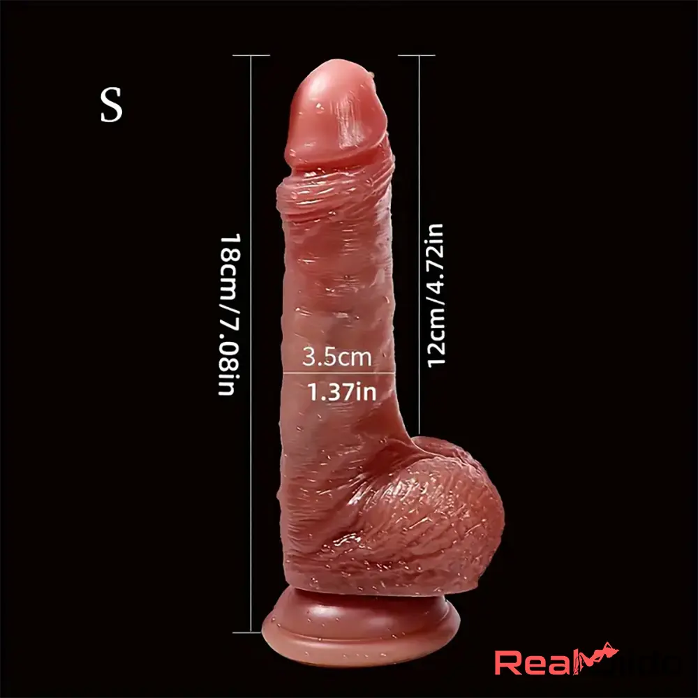 7.08in 8.27 Silicone Soft Real Dildo For Vagina Dilator With Sliding Skin - Real Dildo