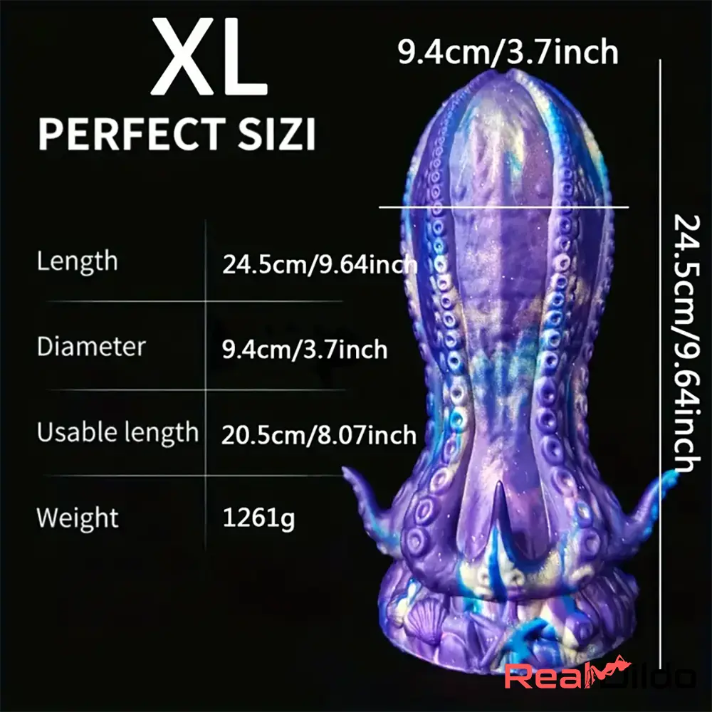 5.5in 6.3in 8.26in 9.64in Gourd Egg Starry Sky Silicone Octopus Odd Dildo - Real Dildo