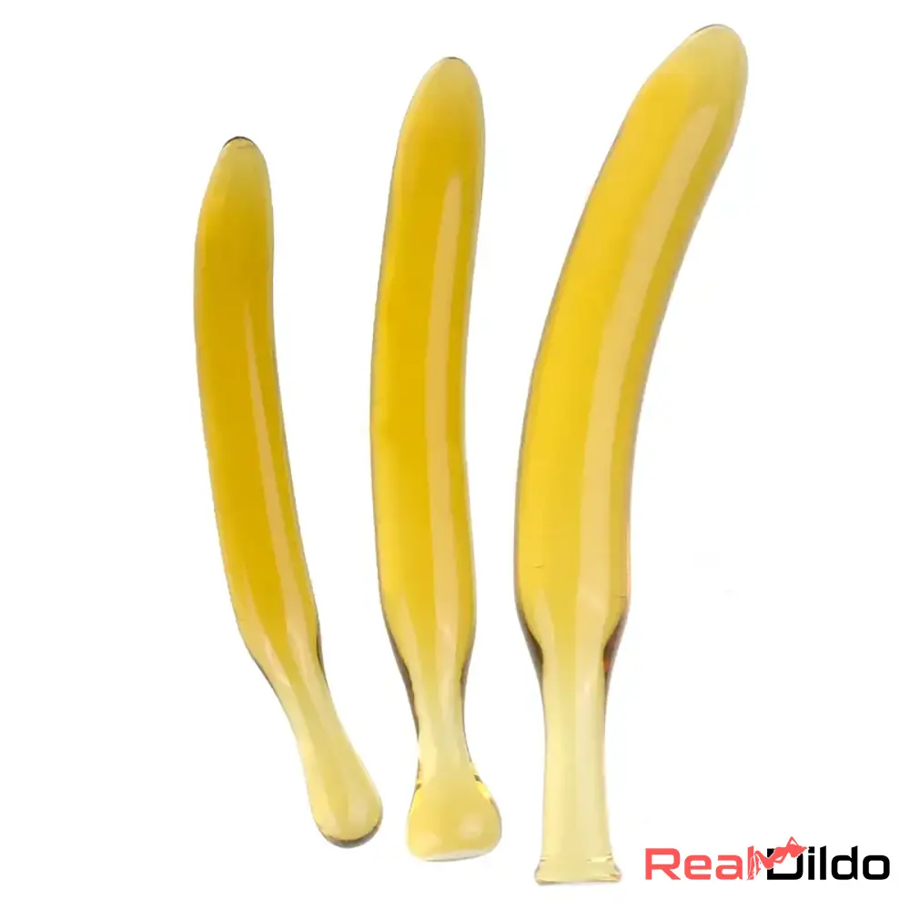 7.09in 7.48in 9.65in Premium Glass Banana Dildo For Women Masturbator - Real Dildo