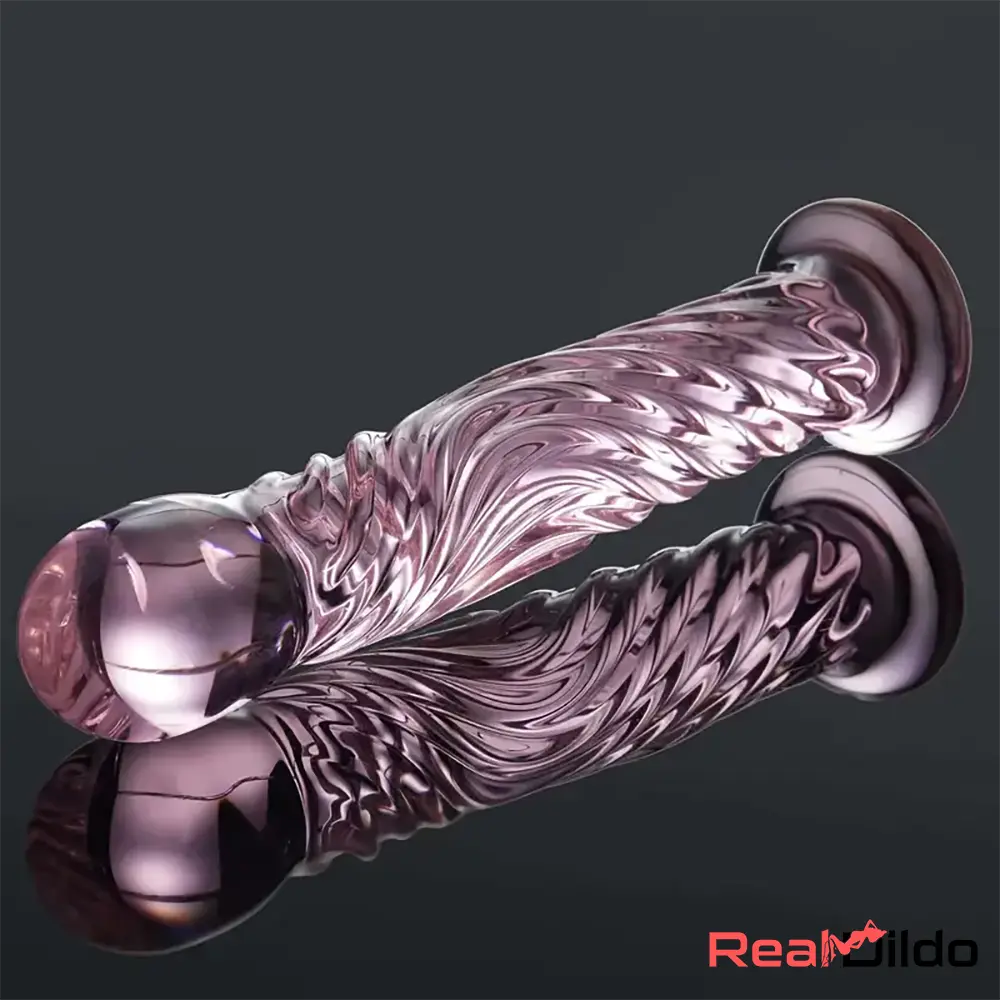 6.69in Realistic Pink Threaded Glass Dildo Anal Masturbation Sex Toy - Real Dildo