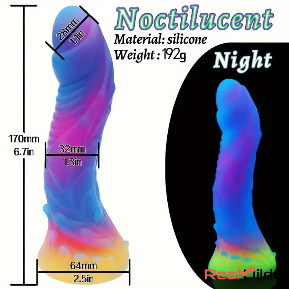 6in 6.1in 6.7in 7.1in Soft Silicone Luminous Monster Man Woman Dildo - Real Dildo