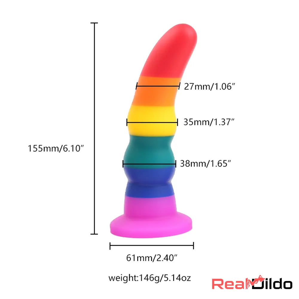 5.11in 6.1in 7.08in Silicone Rainbow Flexible Dildo For Gay LGBT Sex Love - Real Dildo