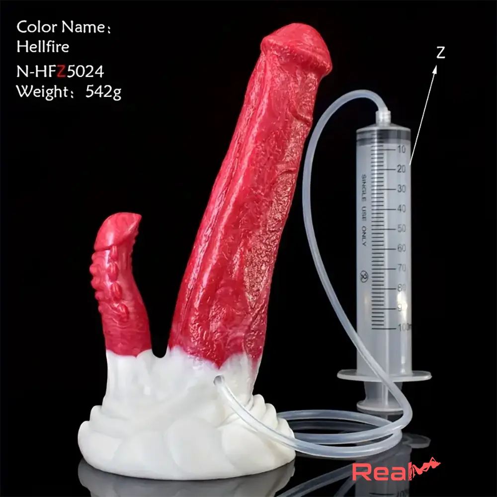 8.86in Ejaculating Big Silicone Soft Odd Dildo Vaginal Anal Love Sex Toy - Real Dildo