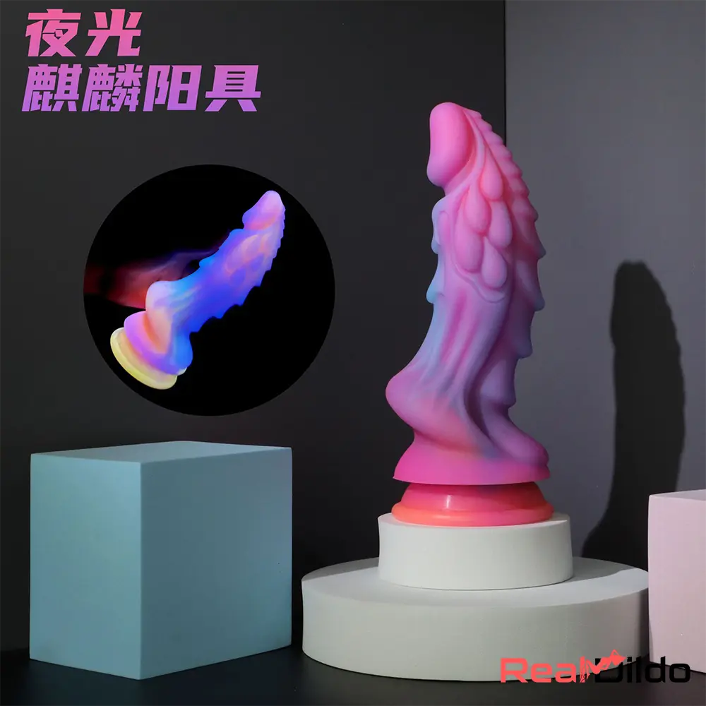 8.46in Colored Luminous Silicone Big Soft Dildo Female Orgasmic Masturbator - Real Dildo