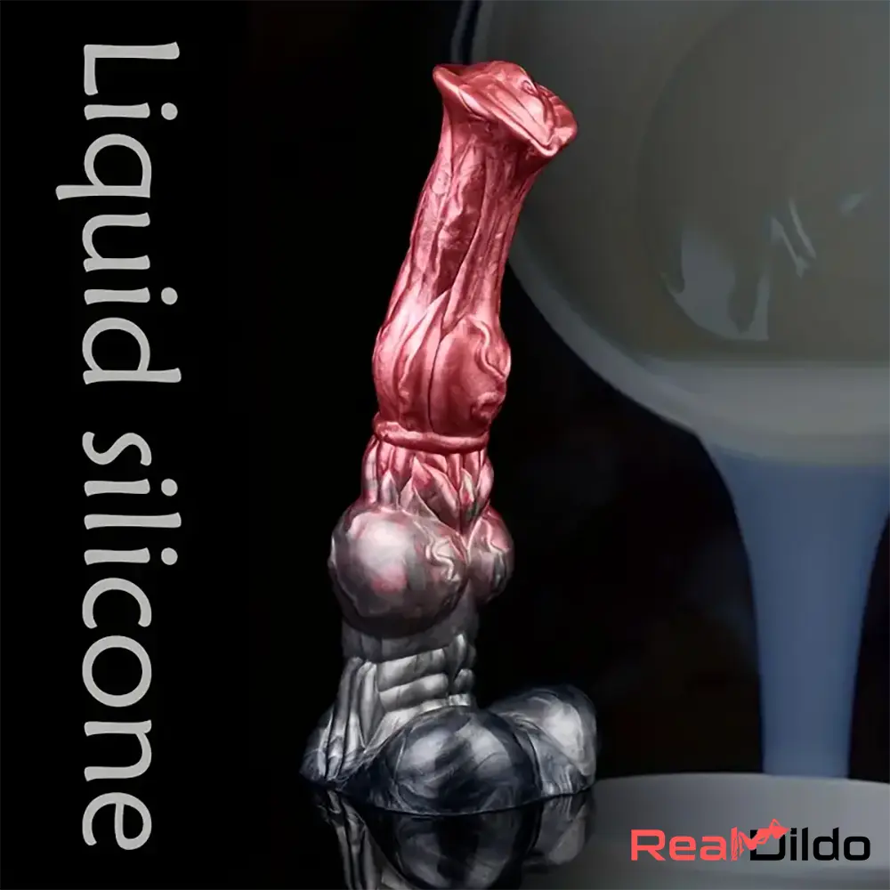 10.23in Large Animal Horse Cock Fantasy Silicone Soft Knotted Dildo