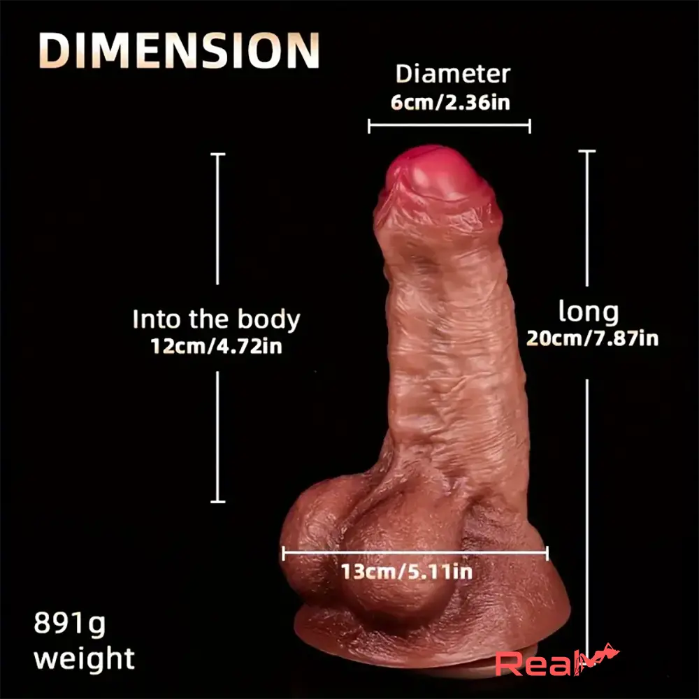 7.87in Superb Skin Thick Real Feeling Silicone Soft Dildo For Men Gay - Real Dildo