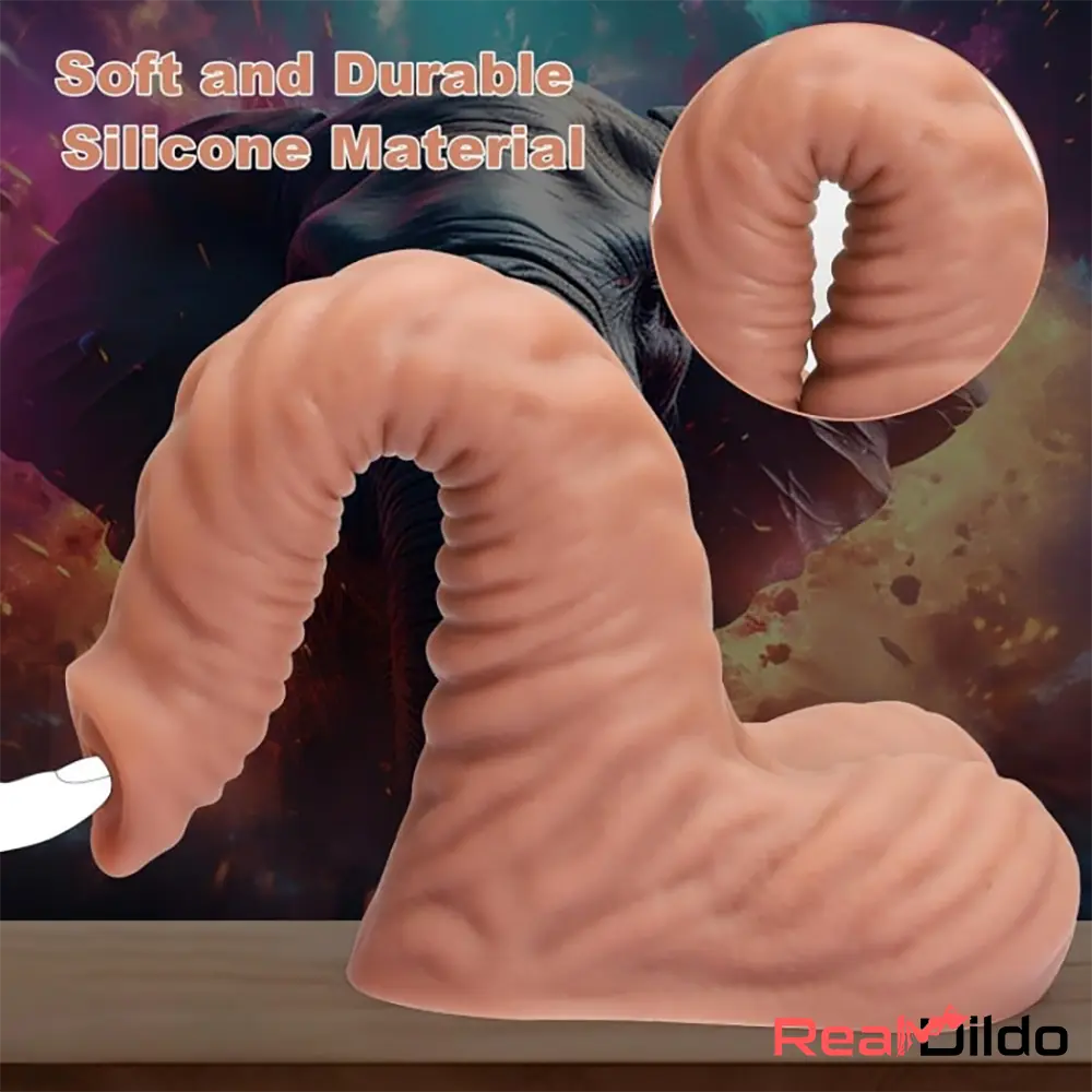 9.25in Big Silicone Soft Animal Elephant Trunk Dildo Vaginal Anal Sex Toy - Real Dildo