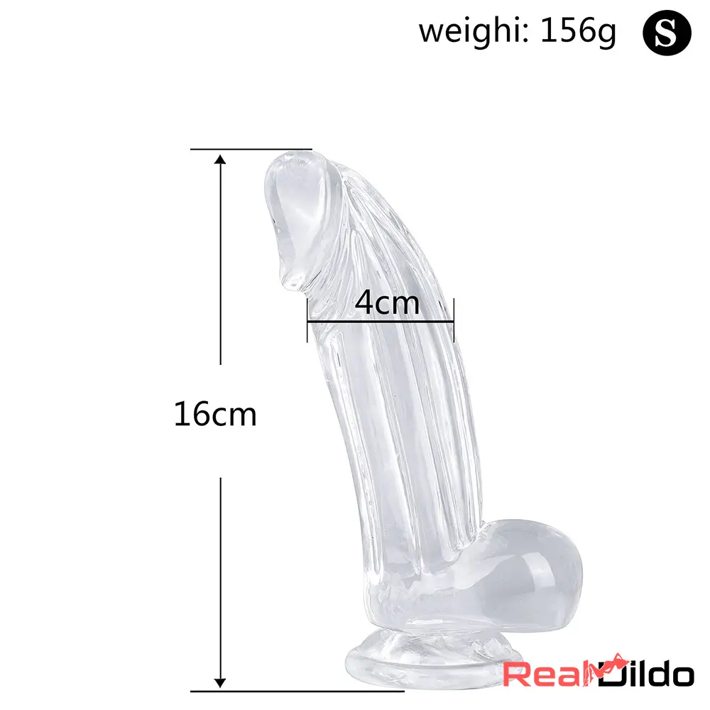 6.3in 7.28in 8.66in Realistic Clear Women Dildo For G-Spot Stimulation - Real Dildo