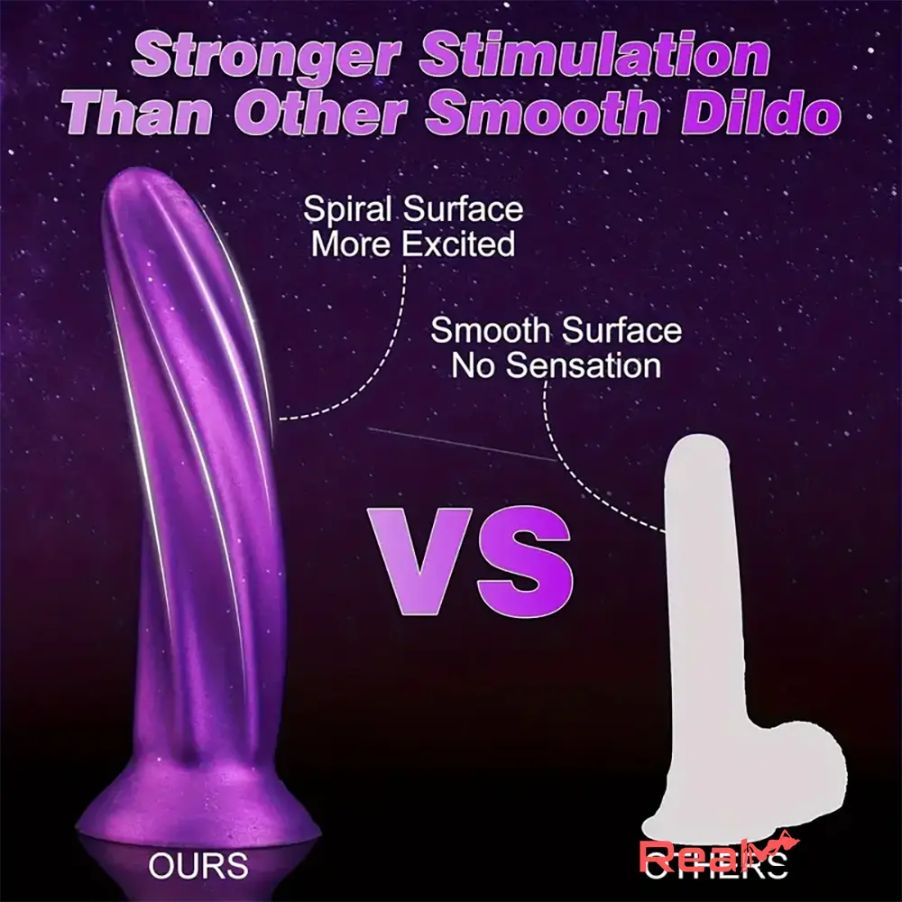 6.69in Spiral Fantasy Silicone Soft Dildo For Female Clit G Spot Orgasm - Real Dildo