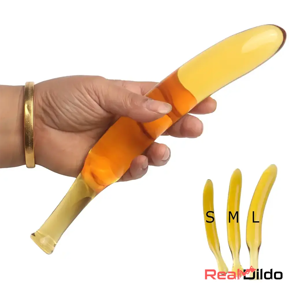 7.09in 7.48in 9.65in Premium Glass Banana Dildo For Women Masturbator - Real Dildo